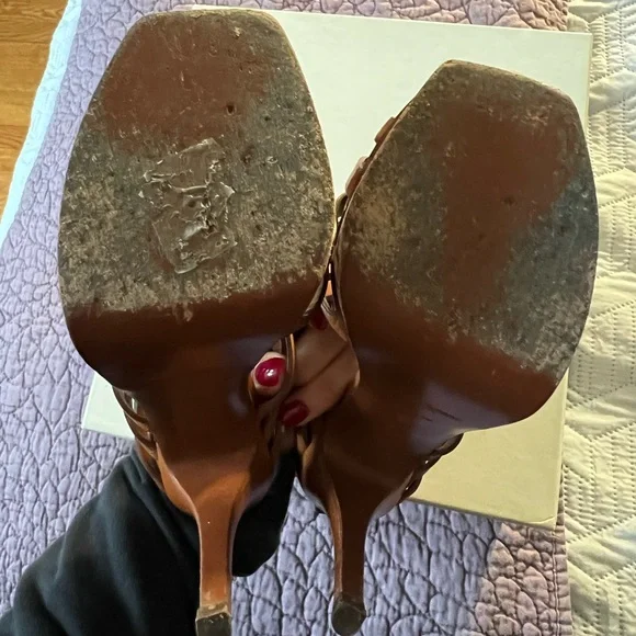 Saint Laurent Tan Strappy Heels - Picture 3 of 6